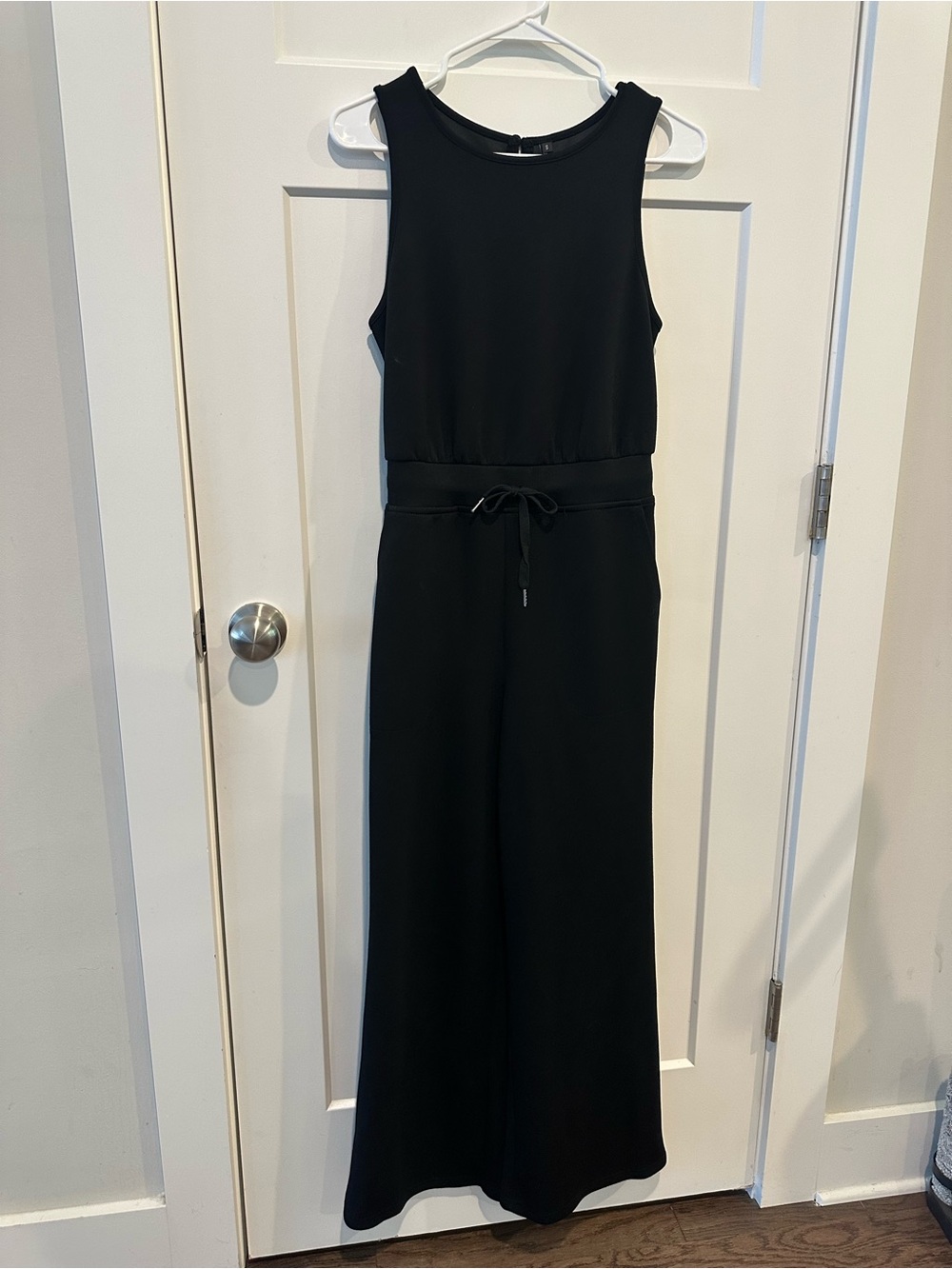 Sleek Black Sleeveless Drawstring Jumpsuit
